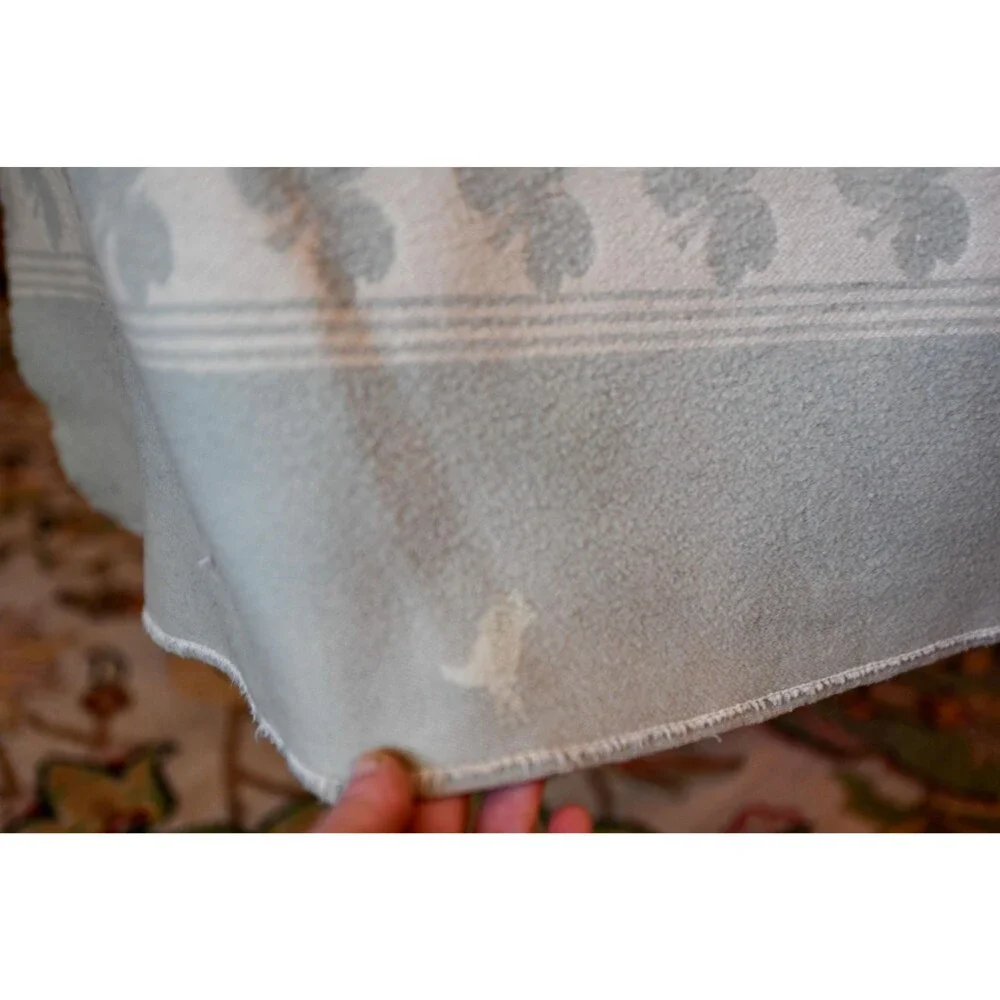 Antique Wool Camp Blanket: Double-Sided Shamrock Jacquard Weave Eleanor Stokes